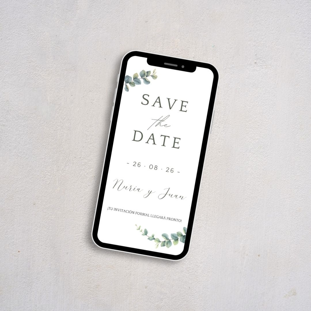 Save the Date digital Hojas